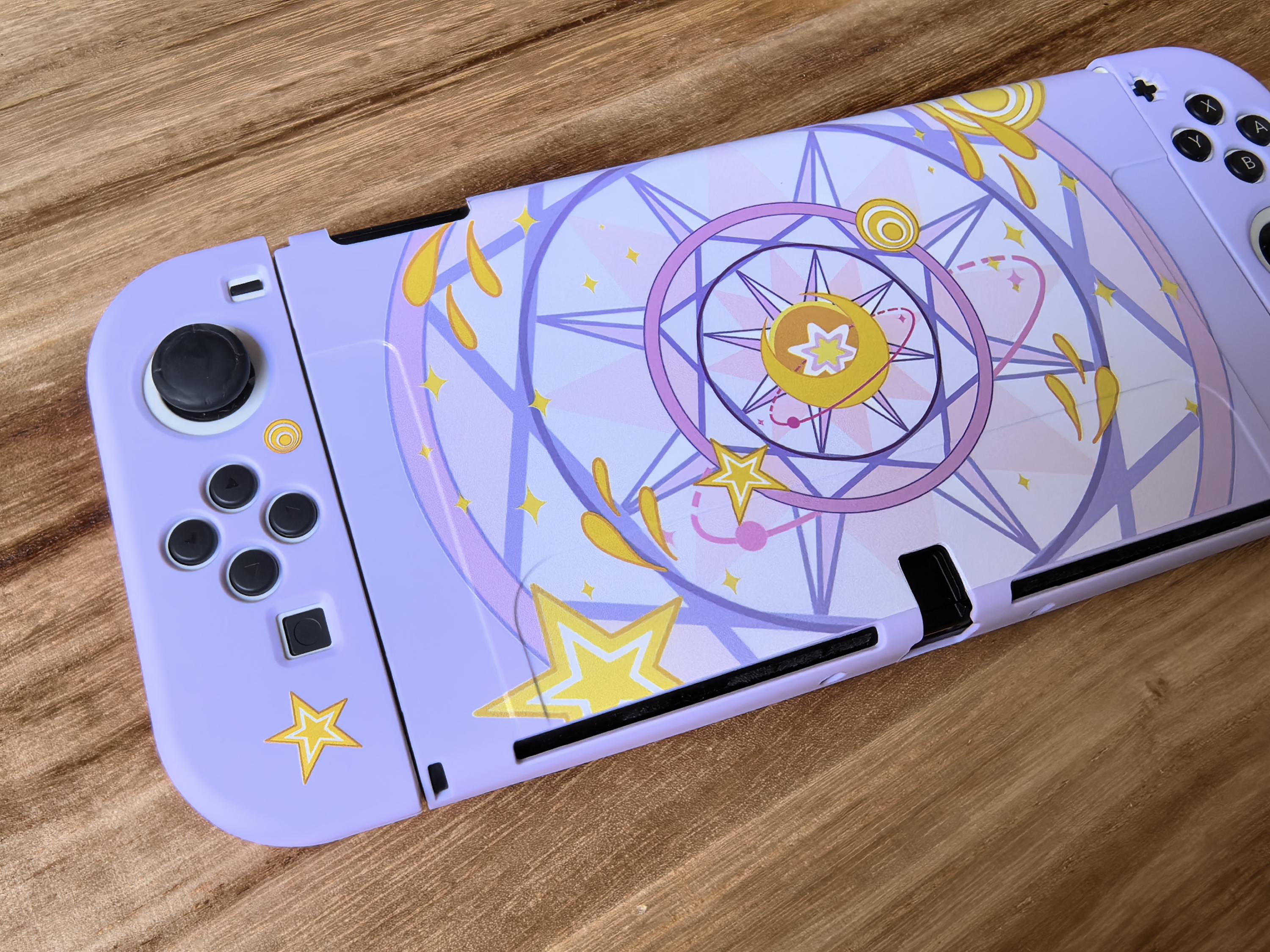 Nintendo Switch Protective Case Cover Purple Yellow | Polar Star | Switch Decal | Switch Case TPU | Sun&Moon | OnlyFor the New OLED Switch