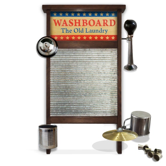 Handmade Large Washboard With 5 Accessories - Artisanal