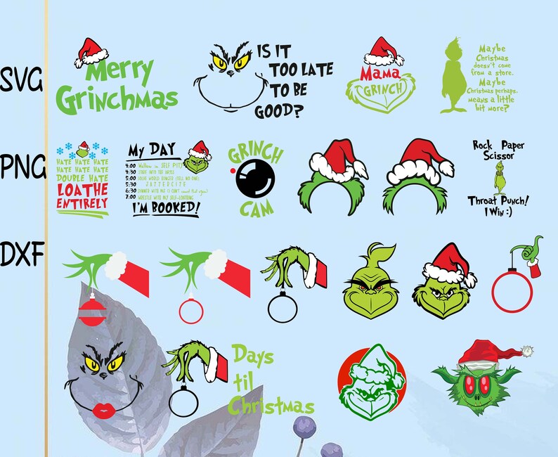 Download Grinch SVG/ PNG/ DXF Vinyl Cut Files Cricut Silhouette ...