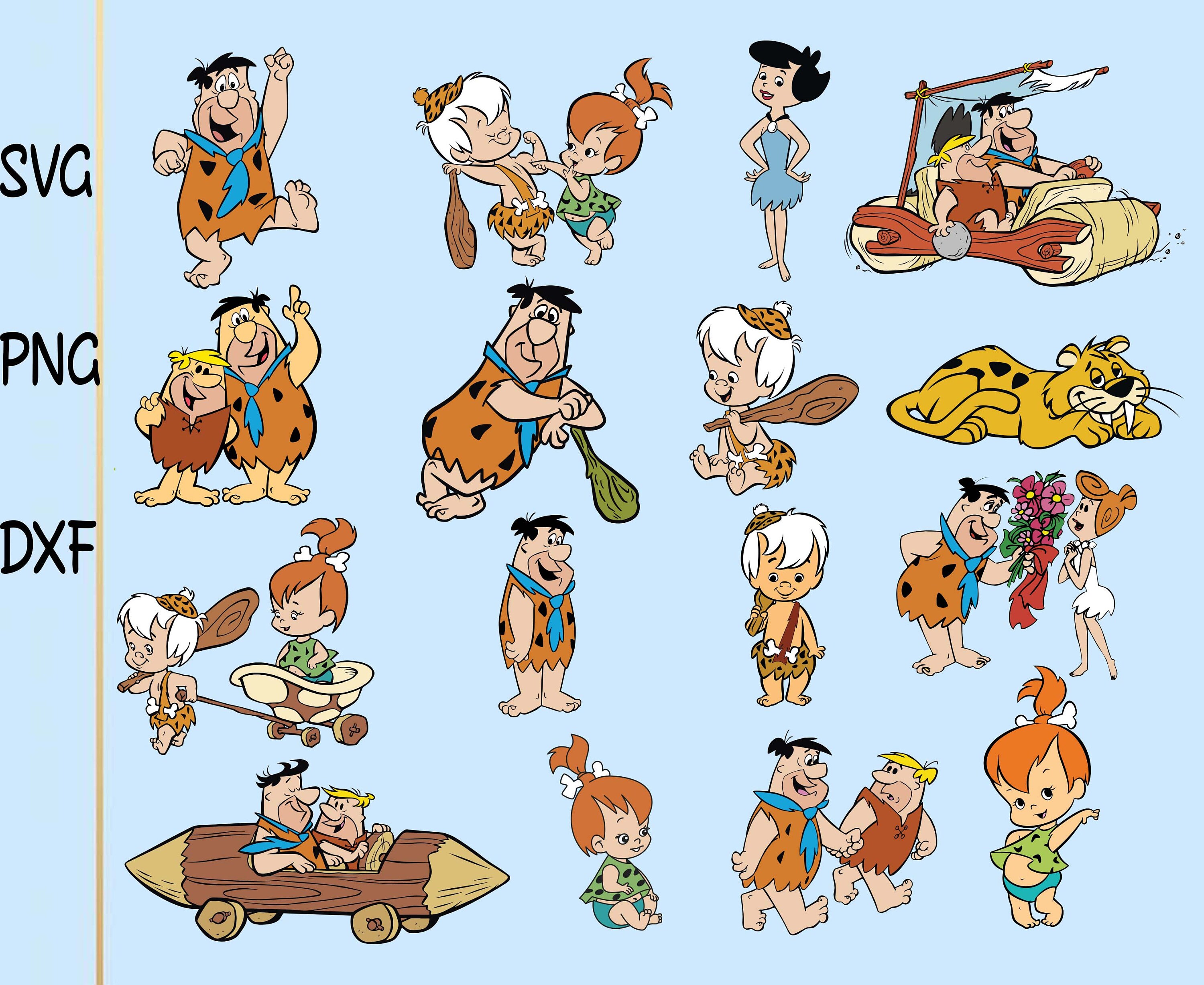 The Flintstones SVG/ PNG/ DXF Vinyl Cut Files Cricut | Etsy