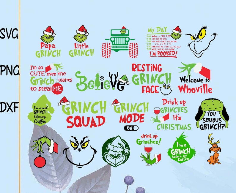 Download Grinch SVG/ PNG/ DXF Vinyl Cut Files Cricut Silhouette ...