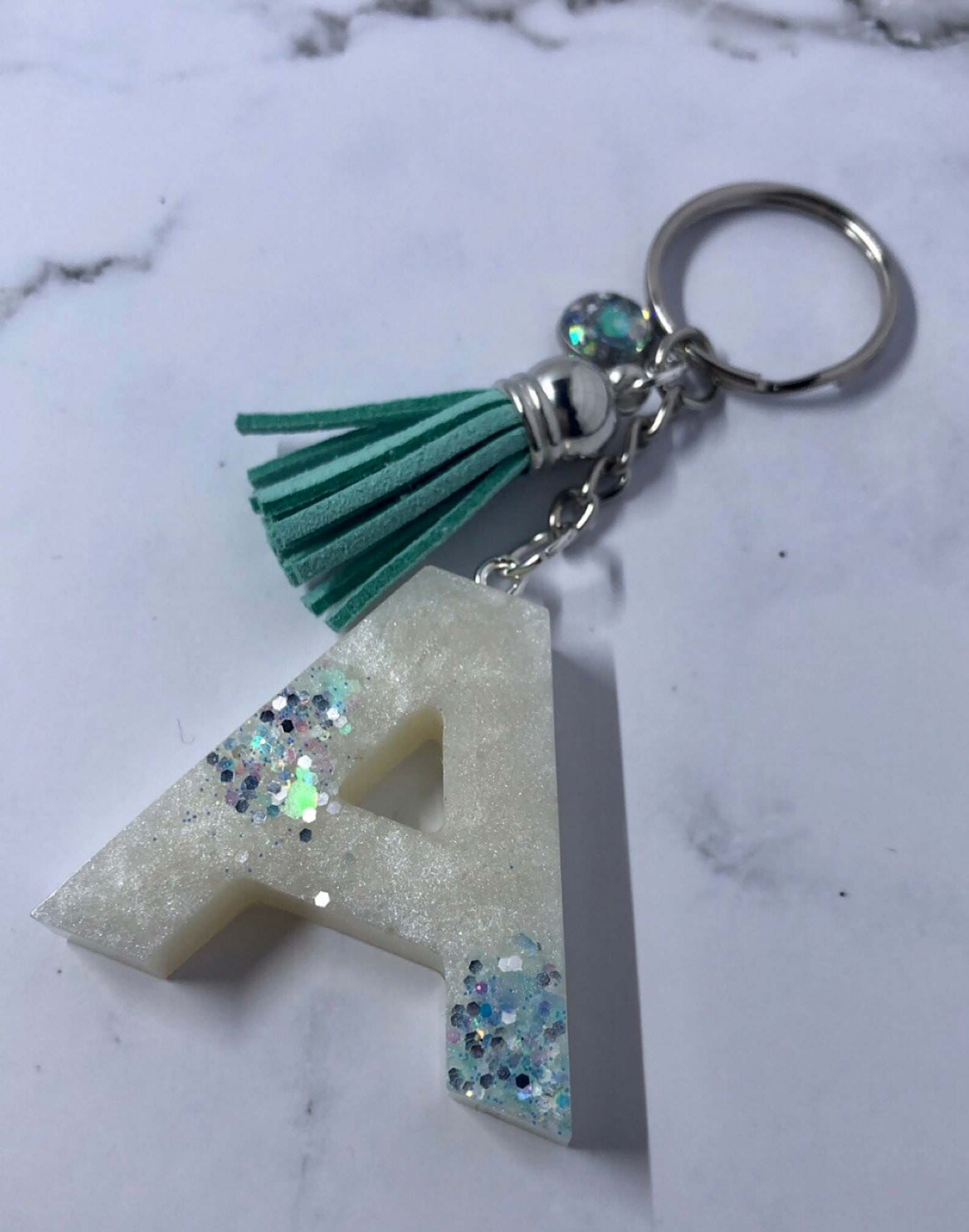 Resin Alphabet Letter Keychain Etsy