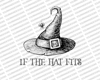 Si el sombrero se ajusta a la bruja PNG Sublimation Design, Halloween Clipart, Instant Download Graphic Designs