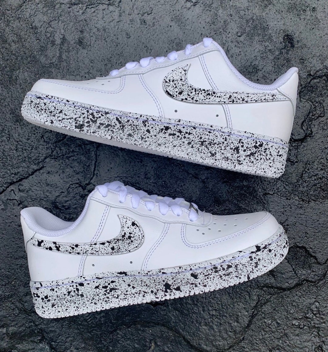 custom air force 1 paint splatter black