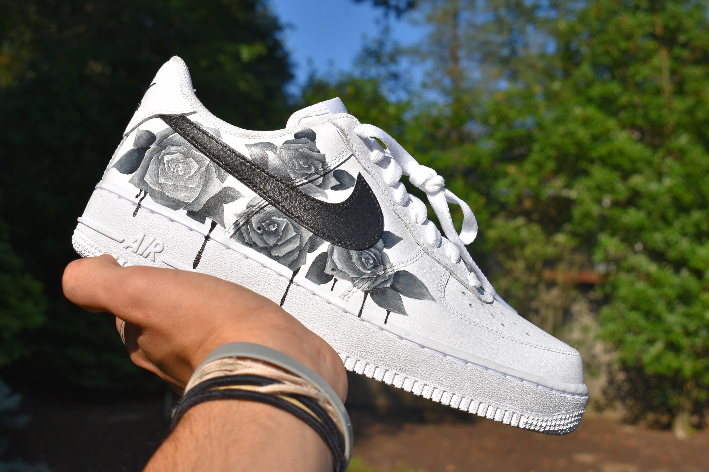 preowned Nike Air Force 1 Scarface custom size 6 white in box