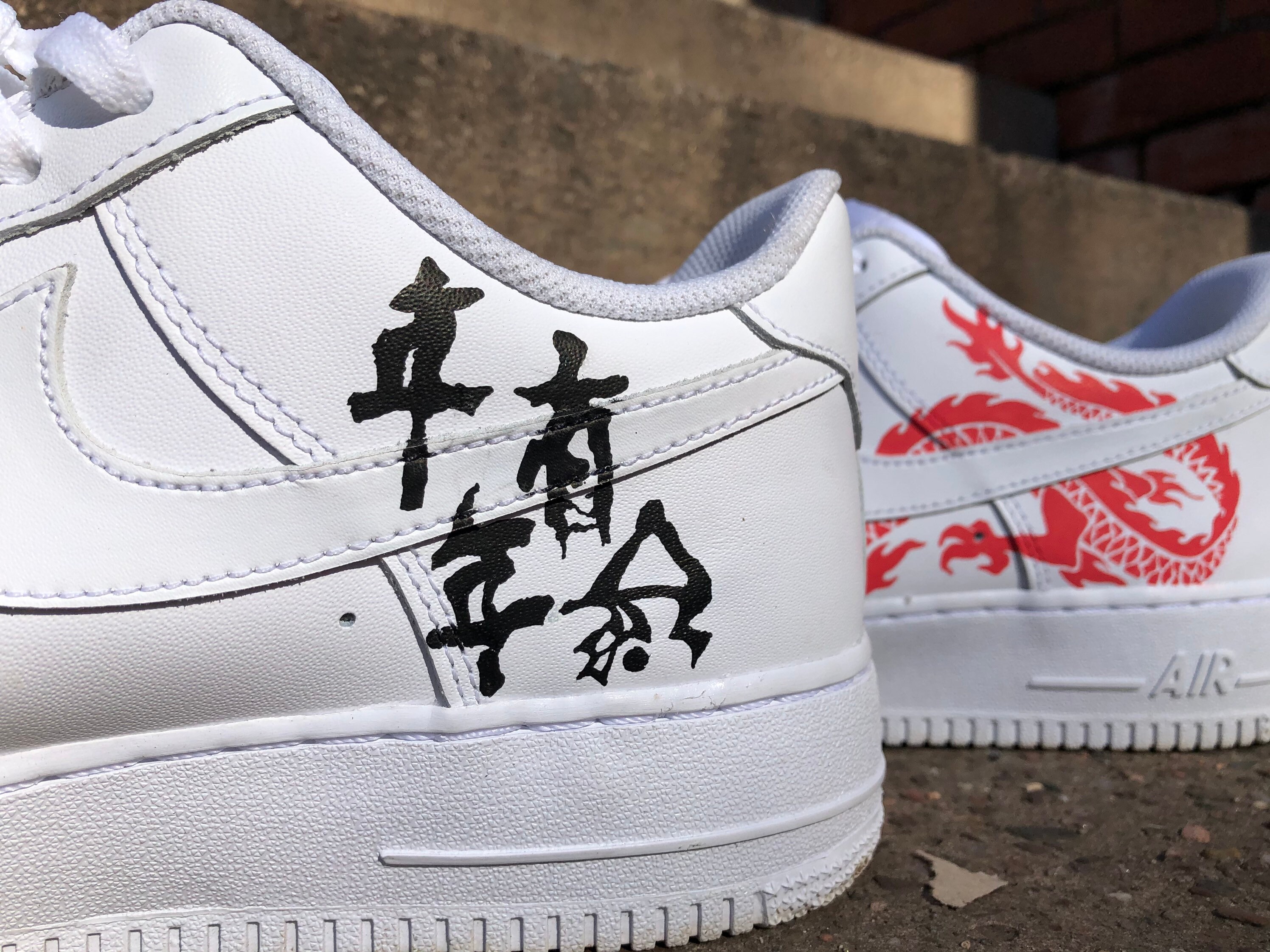 custom air force 1 red dragon