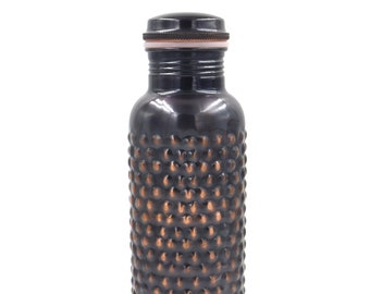 Handmade Antique Copper Water Bottle: Ayurvedic Health, 34 oz