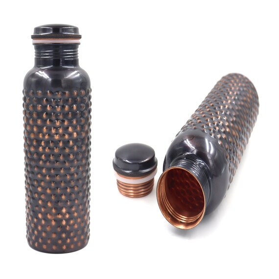 Ayurvedische Kupfer-Wasserflasche – 480 Ml, Antik, Auslaufsicher, Aus Reinem Kupfer