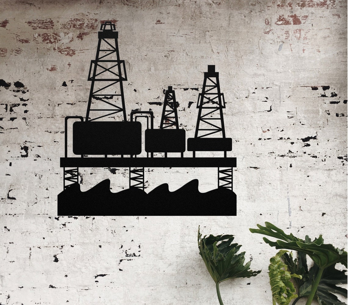 Oil and Gas Decor Oil Rig Offshore Rig Metal Art Engineer Etsy