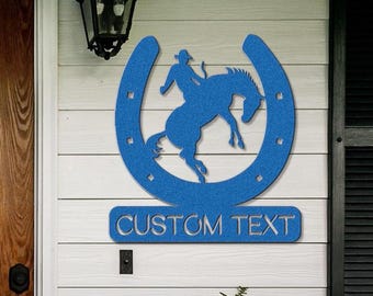 Personalized Horseshoe Sign: Custom Metal Western Decor