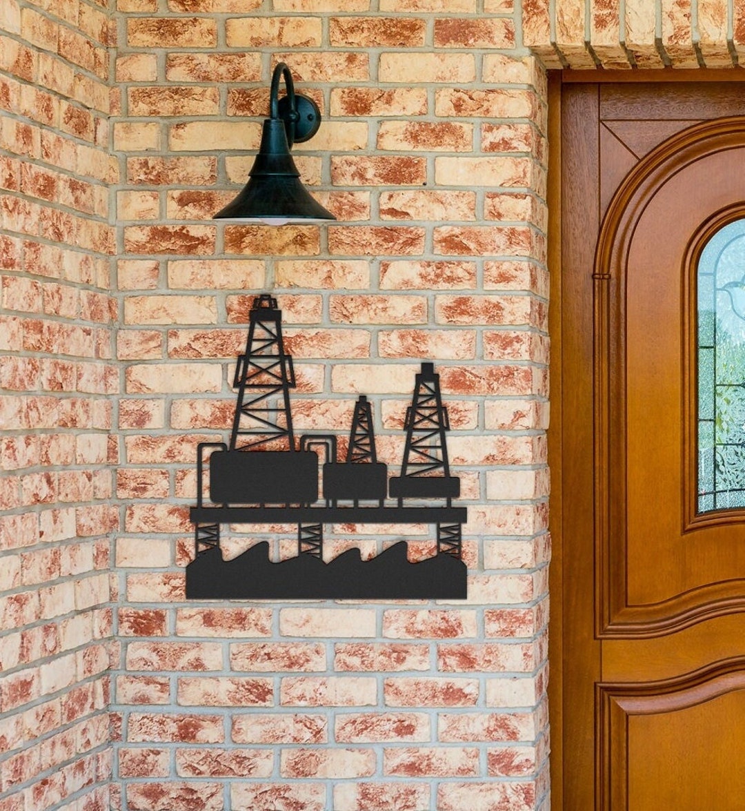 Oil and Gas Decor Oil Rig Offshore Rig Metal Art Engineer Etsy