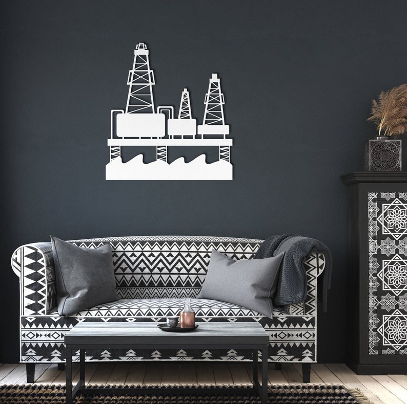 Oil and Gas Decor Oil Rig Offshore Rig Metal Art Engineer Etsy
