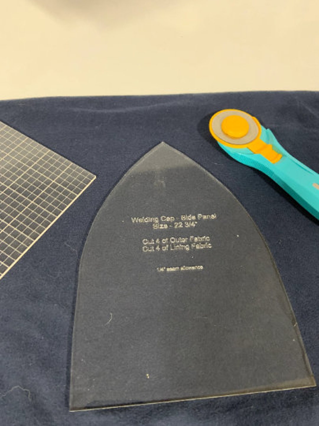 4 Panel Welders Cap Pattern/templateacrylic Design1/4' Seam Allowance