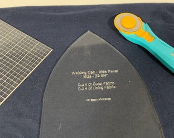 4 Panel Welders Cap Pattern/Template-Acrylic Design-1/4' Seam Allowance