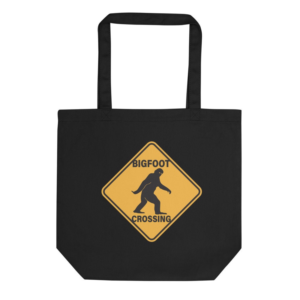 Bigfoot Crossing Organic Tote Bag Sasquatch Monster 16 Etsy