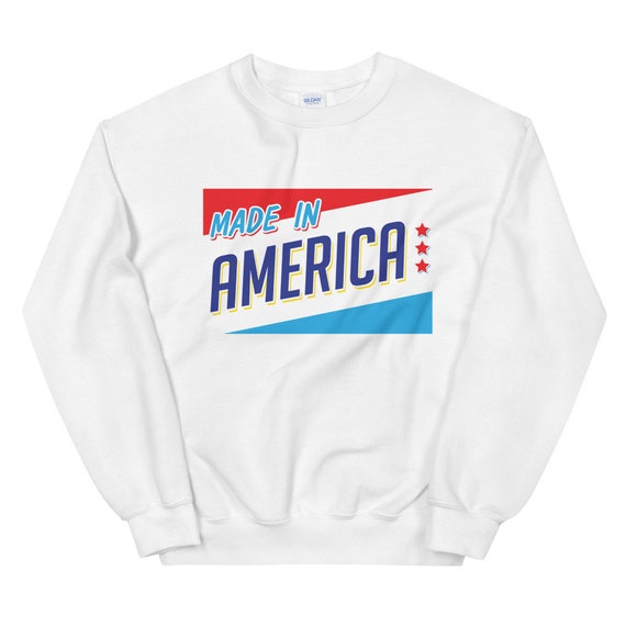 Made in America Sweatshirt USA Patriotic Art Pullover Sweater Etsy