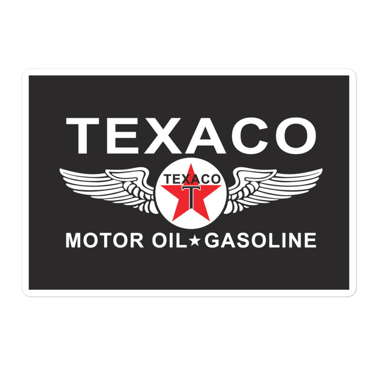 Texaco vintage Logo Vinyl Sticker Retro Motor Oil Sign Art Etsy