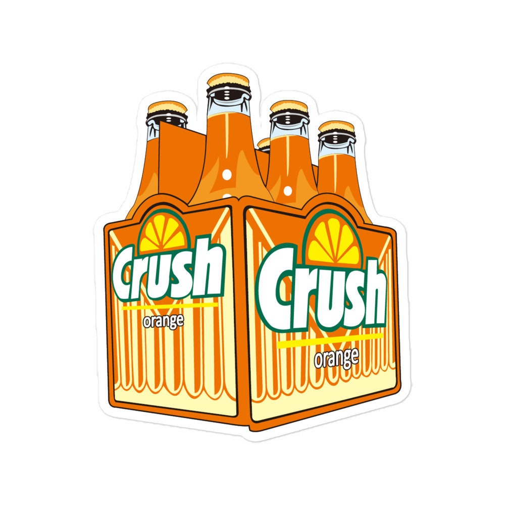 Crush Orange Soda Vinyl Sticker Cute Soda Art Decal Labels | Etsy