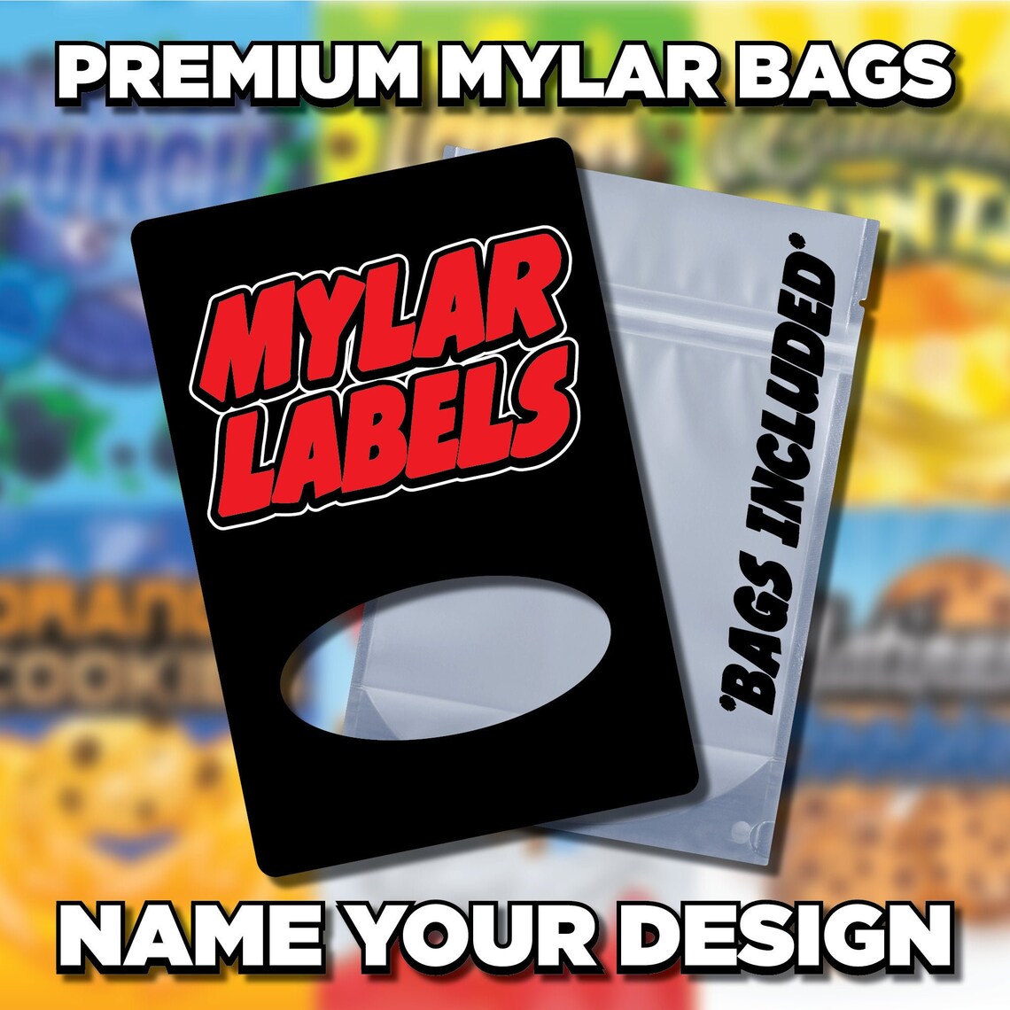 Custom Food Storage Stand Up Mylar Bags Resealable With Window Etsy