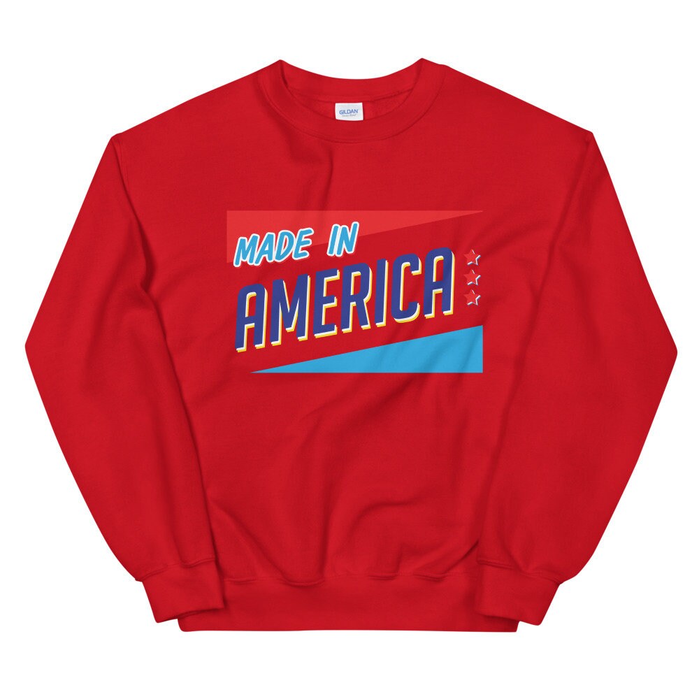 Made in America Sweatshirt USA Patriotic Art Pullover Sweater Etsy
