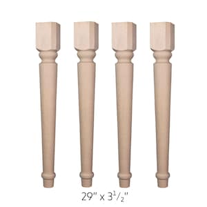 Transitional  Dining Table Legs_Set of 4 (Paint Grade)