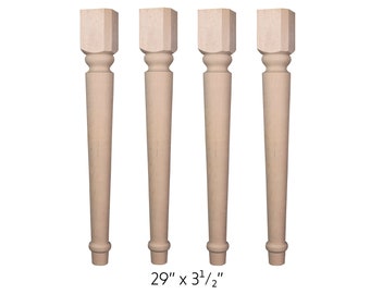 Transitional  Dining Table Legs_Set of 4 (Paint Grade)