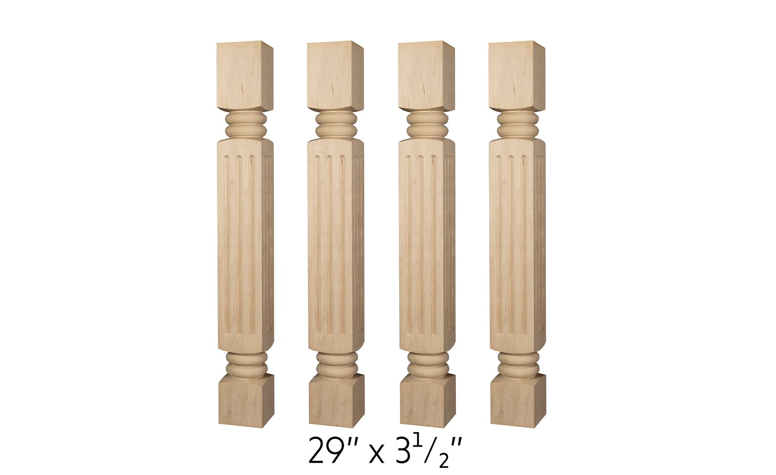 Square Fluted Dining Table Legs_set of 4 paint Grade Etsy