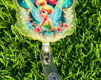 Princess fairy Badge Reel-Nurse-LPN-RN-Gift for her-Nurse, tinkerbell mouse badge reel, healthcare gift, nurses appreciation