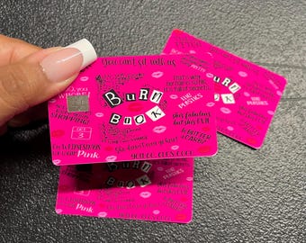 Burn Book Credit Card Skin, cute card skins, debit/credit card skin,humor card skin