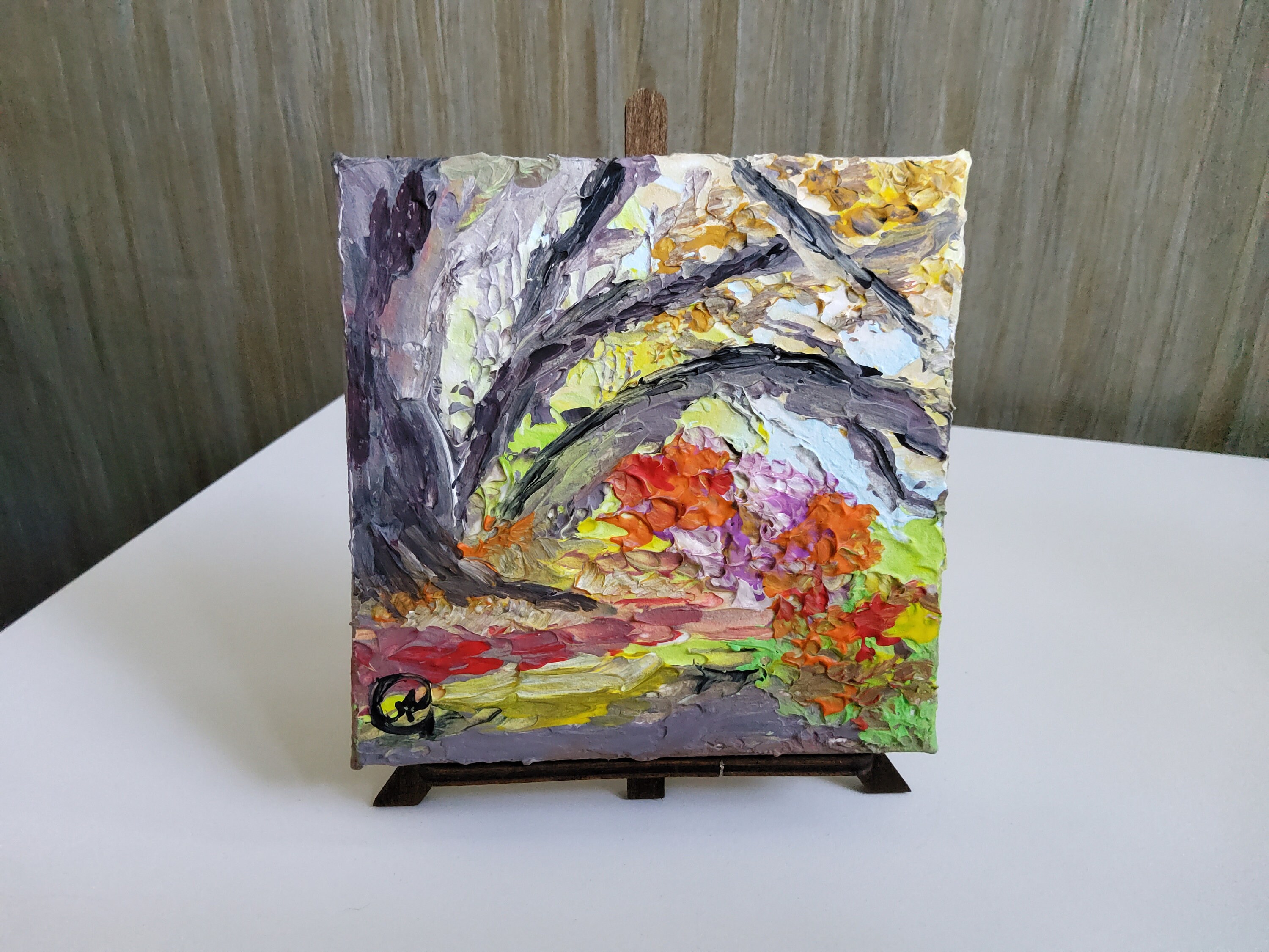 Landscape Painting Small Art Canvas board 4 by 4 inches Etsy
