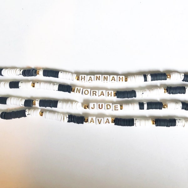 Personalized Name Heishi Bead Bracelet