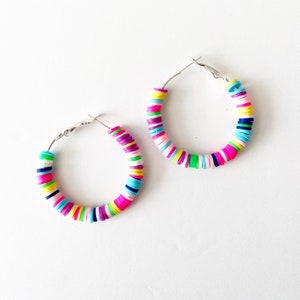 Rainbow Bright Heishi Bead Earrings