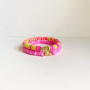 Pineapple Heishi Bead Bracelet