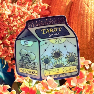 Tarot Juice Box Spooky Holographic Sticker