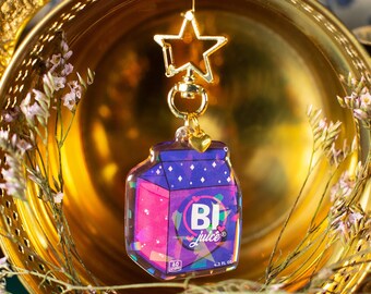 Bi Juice Holographic Epoxy Keychain