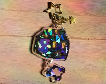 Portachiavi epossidico glitter olografico Juice di Baba Yaga