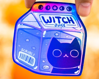 Witch Juice Box Spooky Holographic Sticker