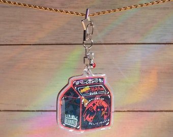 Mothman Juice Holographic Glitter Epoxy Keychain