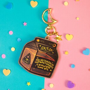Ouija Juice One-Sided Wooden Spooky Keychain