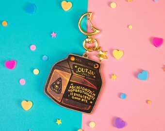 Ouija Juice Portachiavi spettrale in legno unilaterale