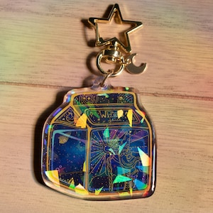 Portachiavi epossidico glitter olografico Wizard Juice