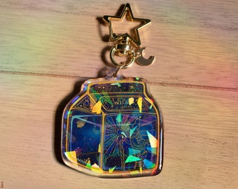 Portachiavi epossidico glitter olografico Wizard Juice