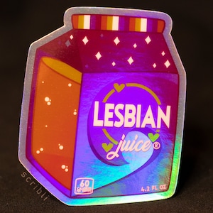 Lesbian Juice Holographic Sticker