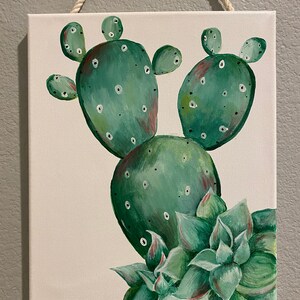 Histoire de cactus peint à la main de mur