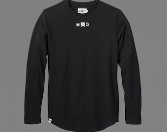 Men's Organic Hemp Curved Hem Athletic Long Sleeve T-Shirt