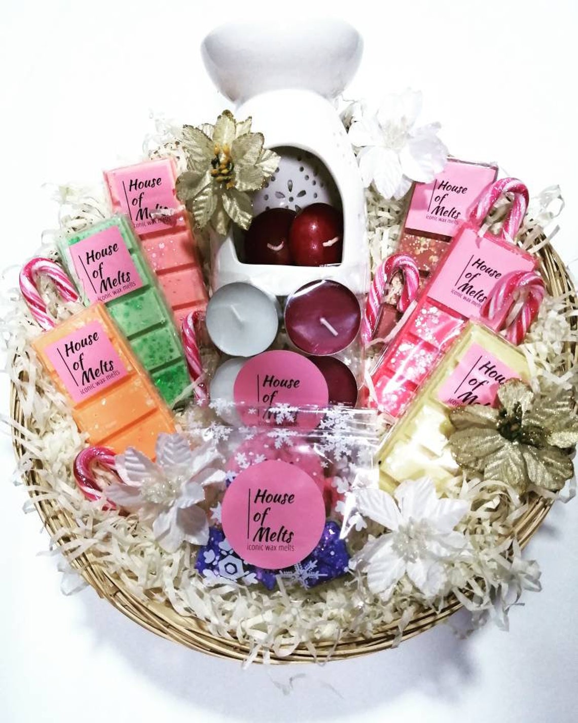 Luxury wax melt gift set with burner and candles Etsy