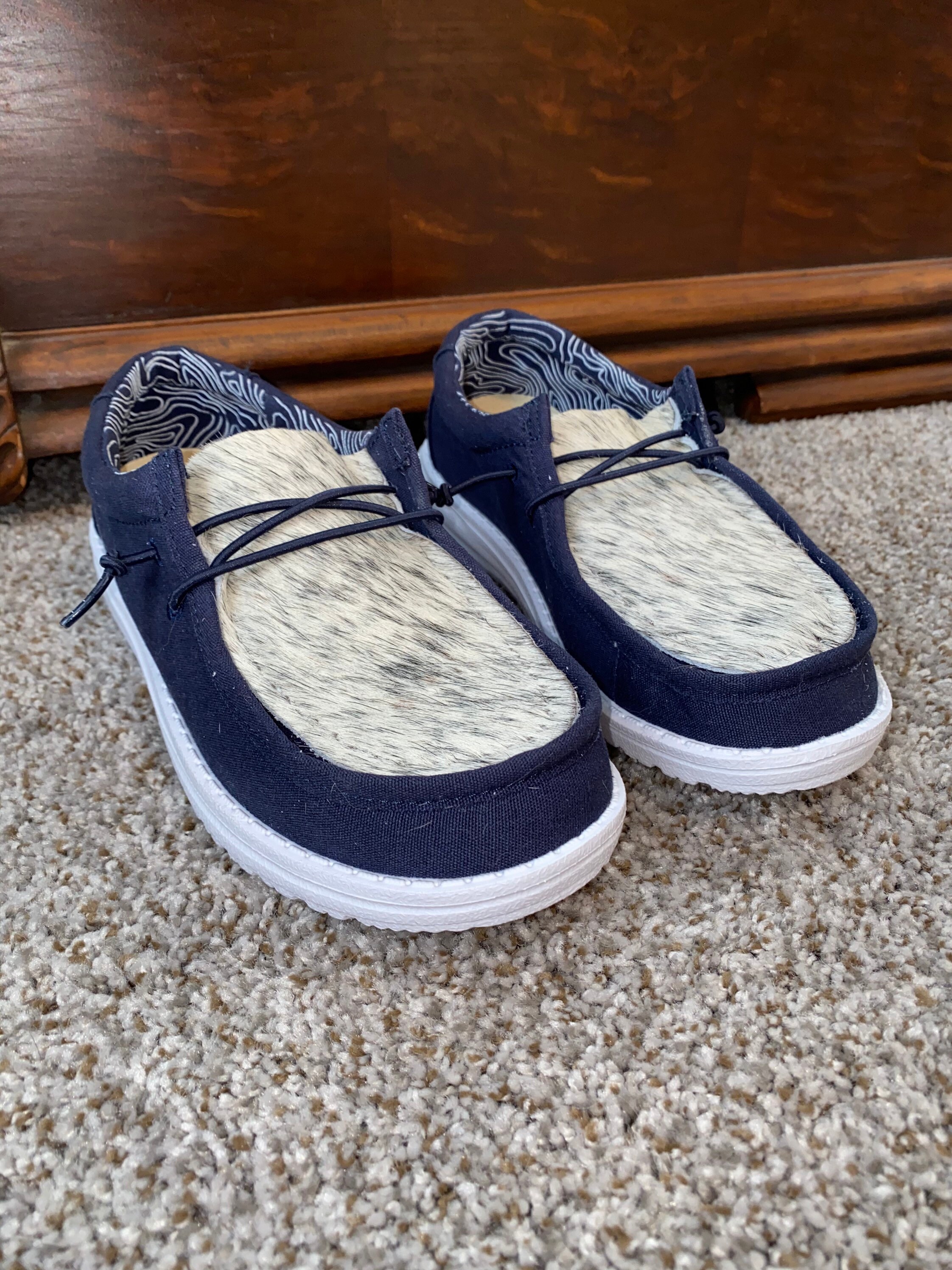 Custom Cowhide & Tooled Leather Hey Dudes YOUTH Etsy