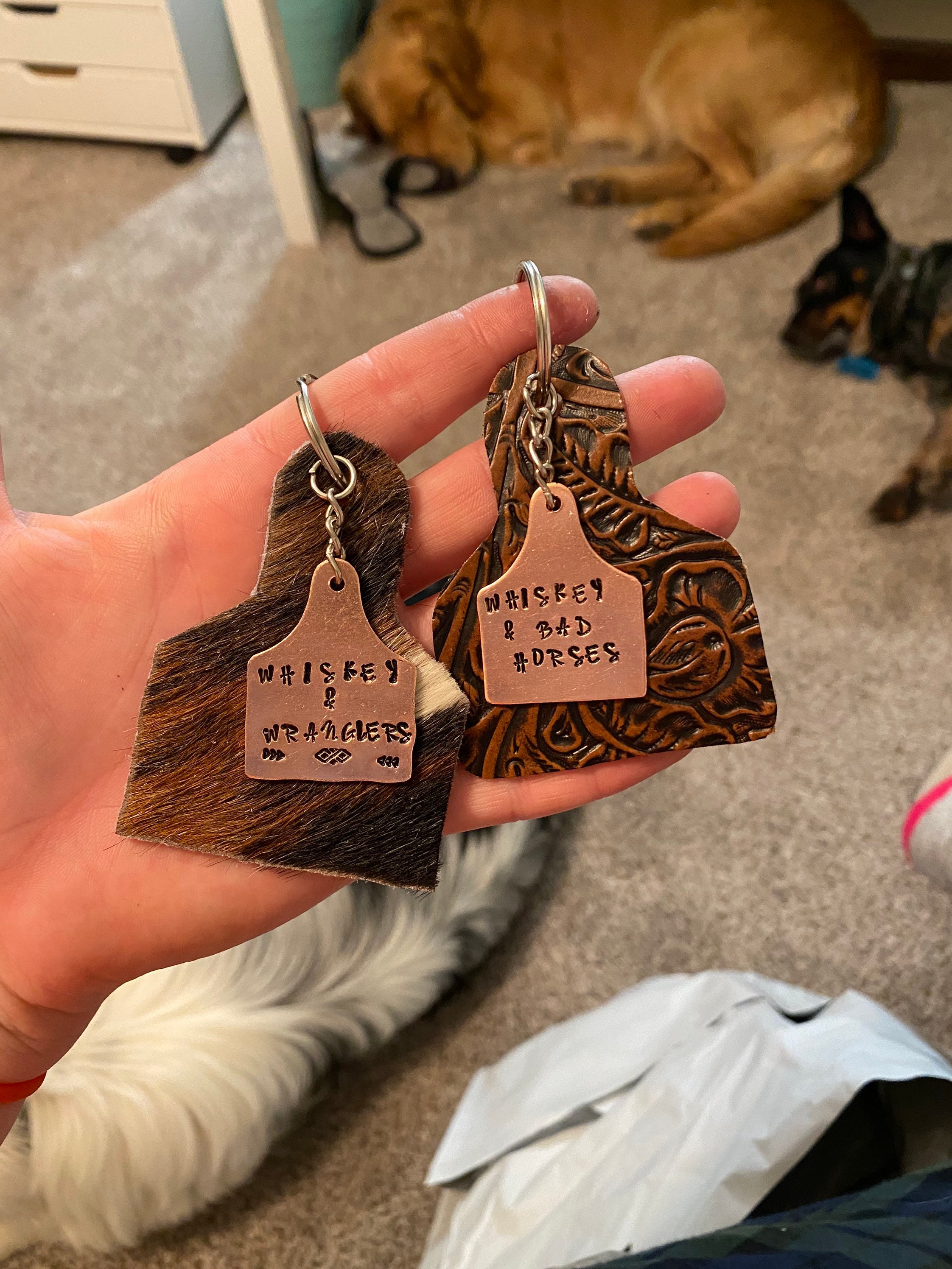 Cattle Tag Keychains Etsy