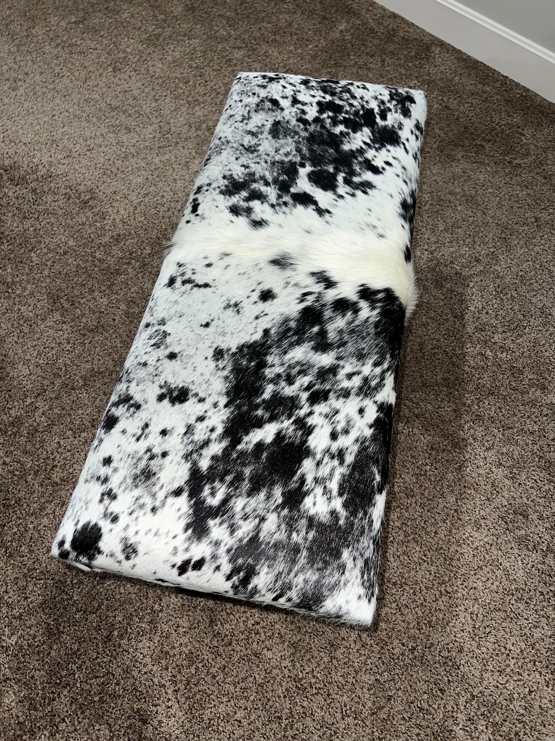 Black & White Cowhide Bench Etsy