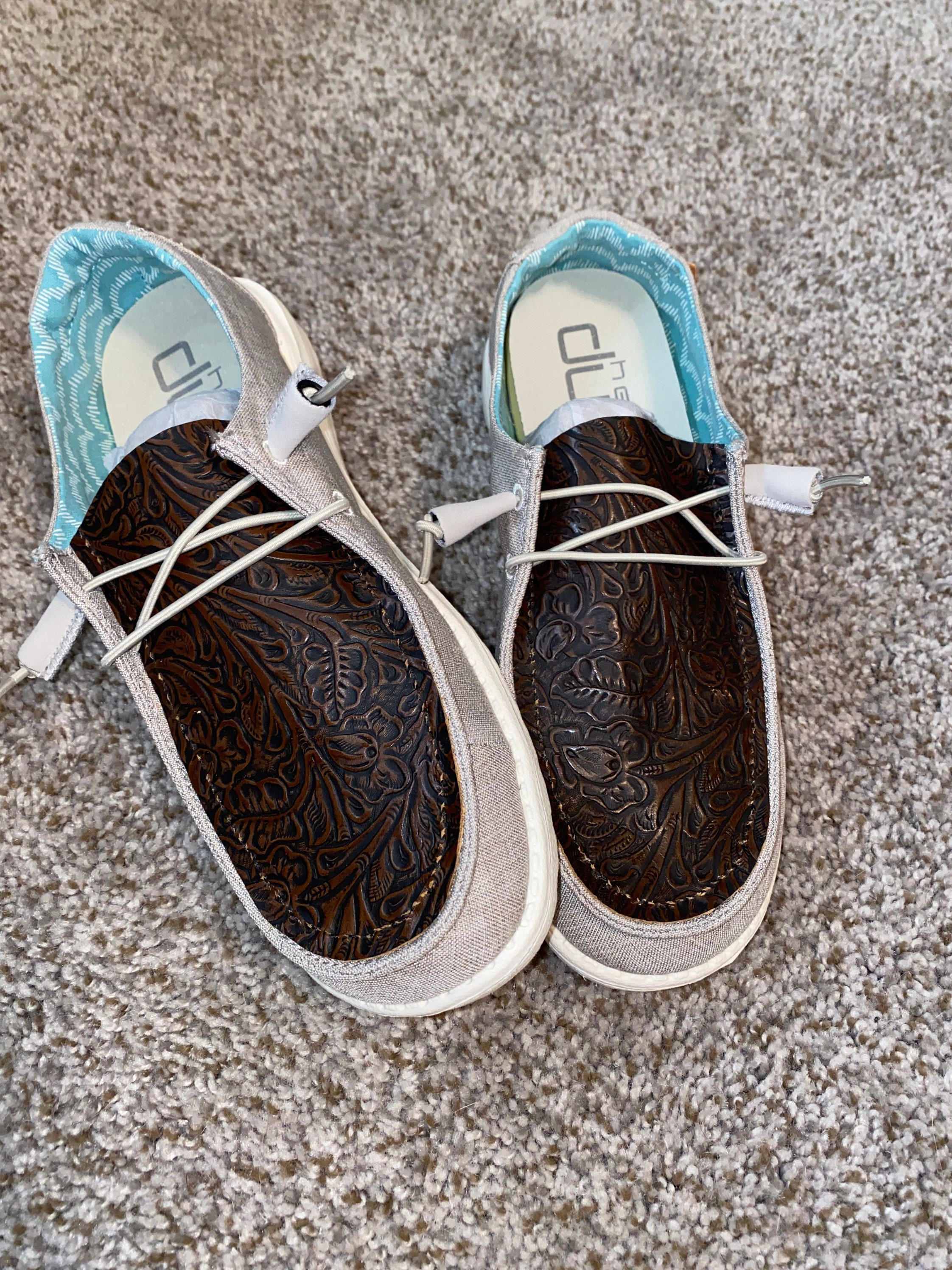 Tooled Leather Hey Dudes Shoes - Etsy